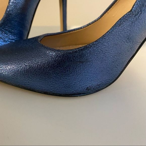 Zara Women Stiletto Heels Size 8 (39) Metallic Blue - Picture 6 of 10
